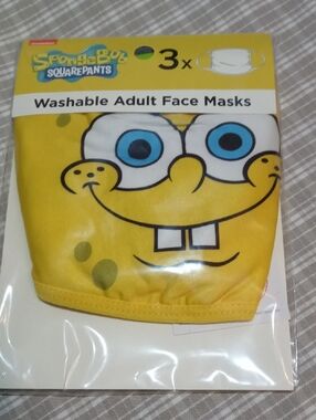 SpongeBob SquarePants Yellow Packaged Adult Face Masks ( Men/Women)